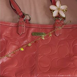 Pink leather vintage coach bag